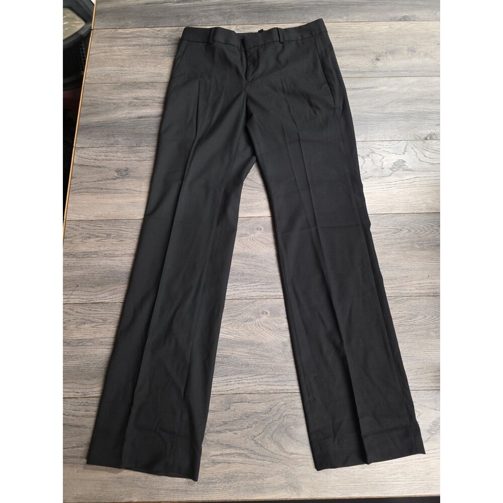 Banana Republic Logan Mid-Rise Straight Trouser Pants Size 4 Black